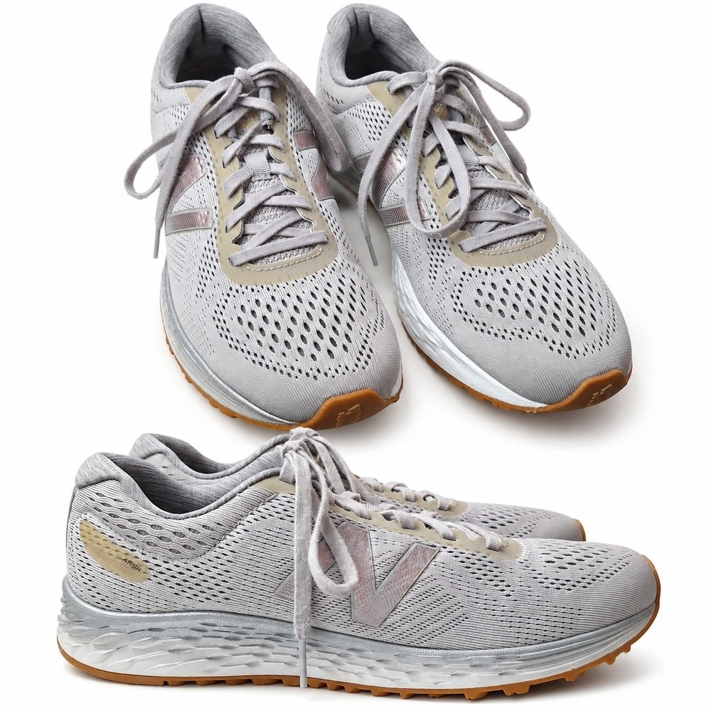 NEW BALANCE Fresh Foam Arishi v4 Running Sneaker Women Sz 9.5 Gray Silver Mesh